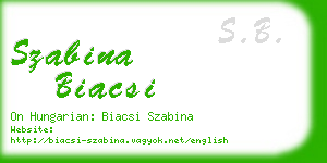 szabina biacsi business card